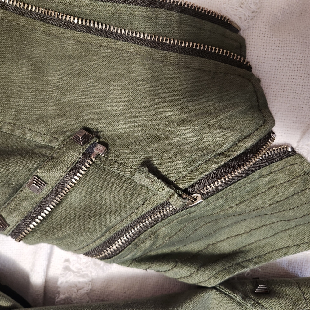 Olive Green Studded Jacket - Picture 6 of 9